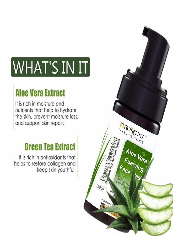 Drontika Wild & Pure Foaming Aloe Vera Face Wash | for Deep Cleansing | For Oily & Dry Skin | Face Wash for Women & Men | 150 ml - Image 3