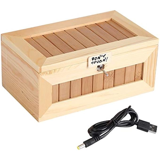 Bonbela Wooden USB Electronic Box Cute Tiger Funny Interactive Stress Relief Toy Desk Decoration - Image 1