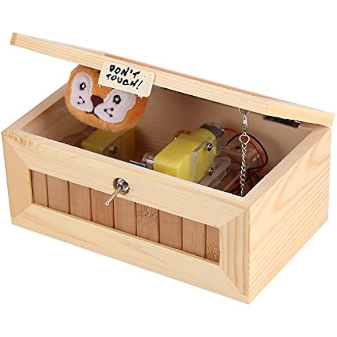Bonbela Wooden USB Electronic Box Cute Tiger Funny Interactive Stress Relief Toy Desk Decoration - Image 4