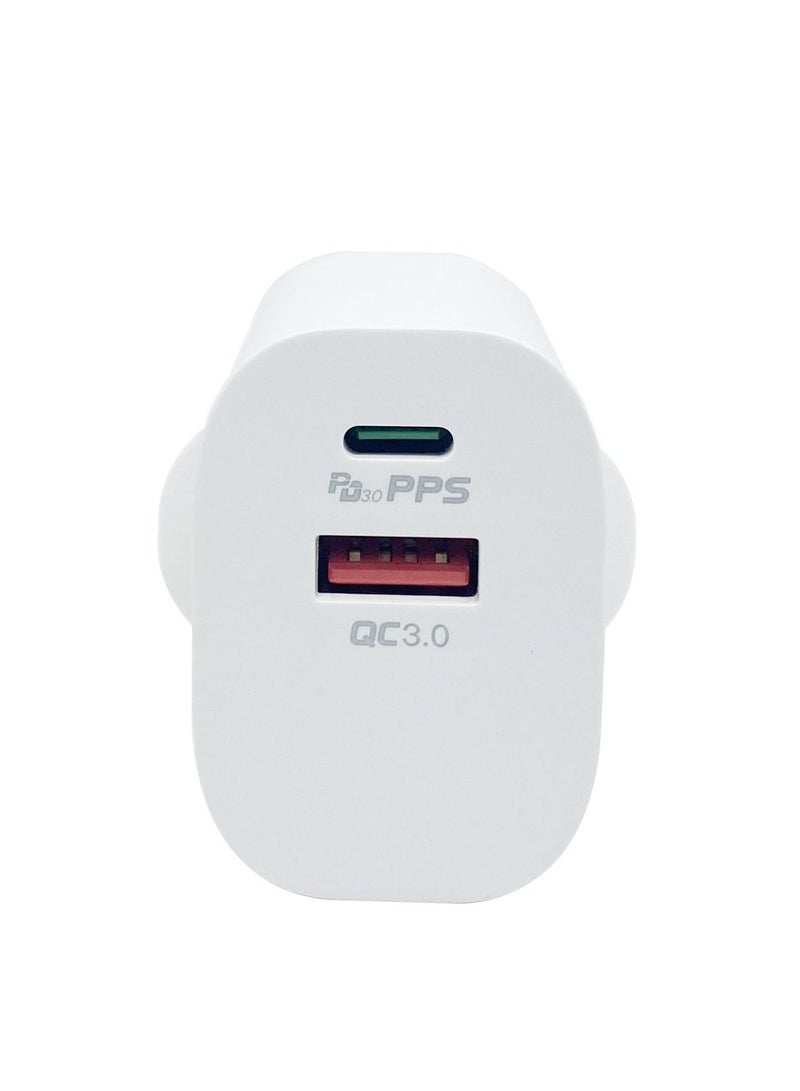ماكس آند ماكس شاحن سريع 45 وات GaN محول بمنفذين USB-A وType-C - متوافق مع iPhone وSamsung وAndroid وiPad وLenovo والمزيد - أبيض - Image 3