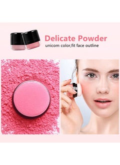 Charm Kiss Loose Powder Air Cushion Blush Natural Blusher Bright Shimmer Face for Cheek Highly Pigmented Makeup(03#)  - Image 3