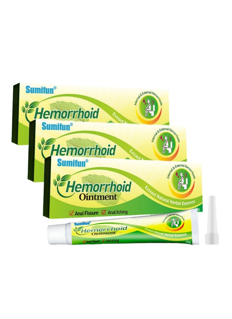 Sumifun 3-PACK Hemorrhoid Cream, Hemorrhoid & Fissure Ointment, Antibacterial Cream - Chinese Herbal Hemorrhoids Cream Hemorrhoid Symptom Ointment 20g*3 - Image 1