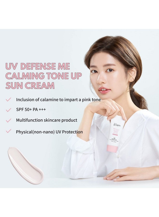 MAKEP:REM Makeprem Uva Uvb Defense Me Calamine Calming Sun Cream Spf 50+ Pa++++ 1.69 Fl Oz Korean Mineral Sunblock Vegan Sunscreen Reef-Safe Mild Non-Irritating Sensitive Acne-Prone Skin Non-Nano No Chemicals - Image 3