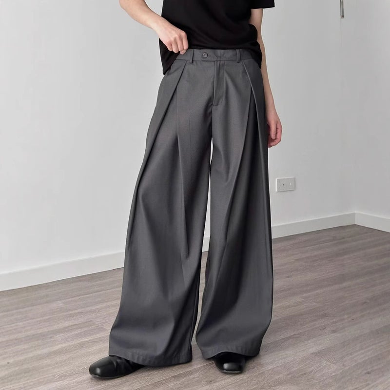 American Style Casual Pants Men'S Wear Design Sense Dragging Sense Straight Pants Loose Lazy Fashionable Wide-Leg Pants - Image 2