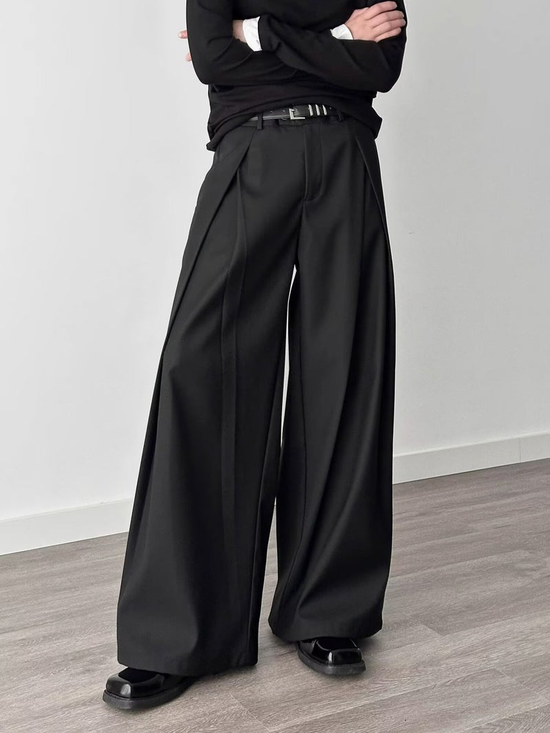 American Style Casual Pants Men'S Wear Design Sense Dragging Sense Straight Pants Loose Lazy Fashionable Wide-Leg Pants - Image 1