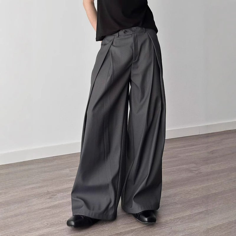 American Style Casual Pants Men'S Wear Design Sense Dragging Sense Straight Pants Loose Lazy Fashionable Wide-Leg Pants - Image 4