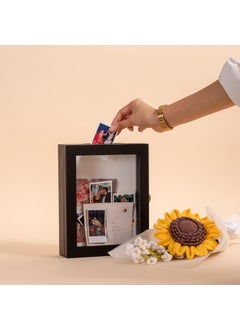 CONFETTI GIFTS CONFETTI GIFTS Wooden Memory Box Wall Hanging Wodden Organizer Home Decor Storage Trinket Black Colour Rectangle Souvenir Box 95X75 Inches  - Image 1