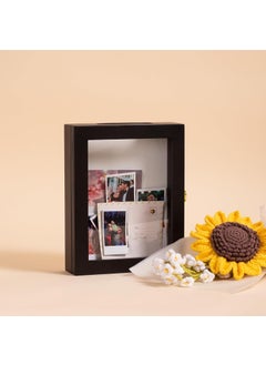 CONFETTI GIFTS CONFETTI GIFTS Wooden Memory Box Wall Hanging Wodden Organizer Home Decor Storage Trinket Black Colour Rectangle Souvenir Box 95X75 Inches  - Image 2