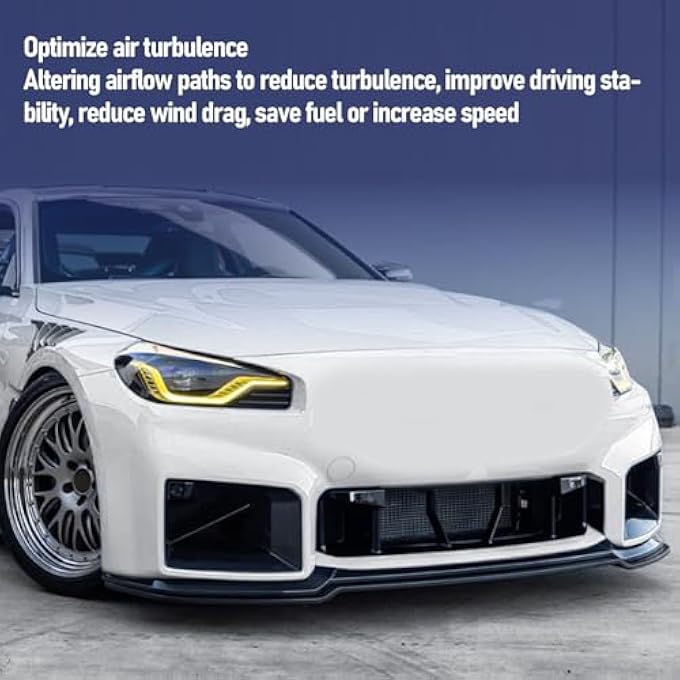 Asixxsix Front Bumper Spoiler Lip Kit for 2 Series M2 G87 2023, Lower Body Kit Diffuser Splitter Tuning Guard Car Accessories, Front Bumper Spoiler Lip Lower Body Kit Diffuser Splitter - Image 2