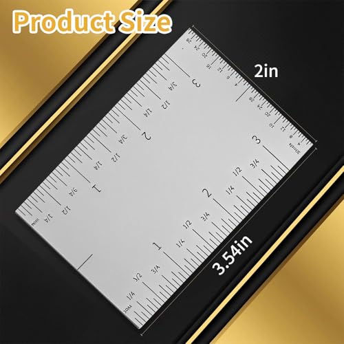 TitTees 3'' Pocket Rule Tool, Durable Stainless Square Edged Precision Ruler, Versatile & Matte Finish Woodworking Rulers w/Graduations On All Four Edges for Easy Readability, Easy-to-Use Marking Tool - Image 2