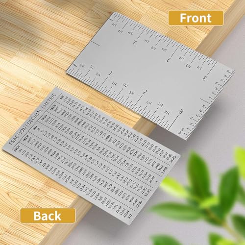 TitTees 3'' Pocket Rule Tool, Durable Stainless Square Edged Precision Ruler, Versatile & Matte Finish Woodworking Rulers w/Graduations On All Four Edges for Easy Readability, Easy-to-Use Marking Tool - Image 3