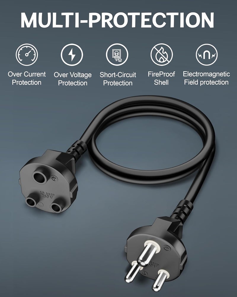 FEDUS 3 Meter Long 18AWG Heavy Duty Male to Female 3 Pin Power Extension Cord Wire 10amp Indoor Outdoor Power Extension Electrical Extender Power Cable for appliances Electronics and Power Tools - Image 5