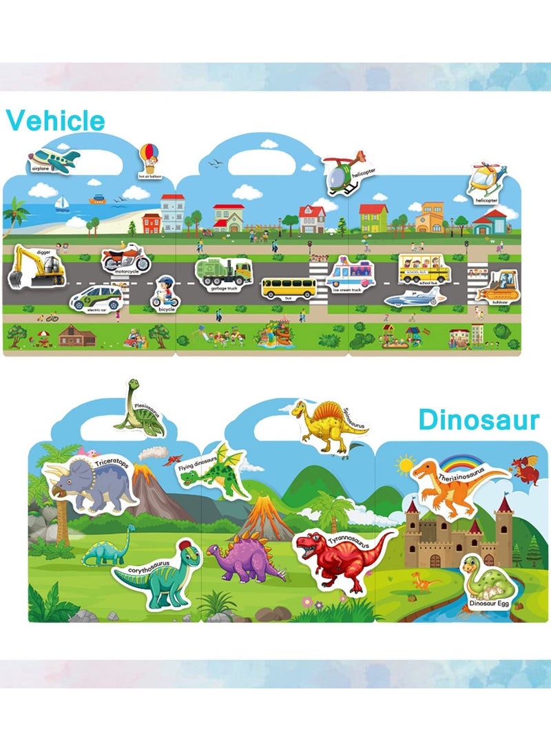 كابتن تيك Reusable Sticker Books for Toddlers 1-3, 4 Sets Sticker Activity Books for Kids 2-4, Travel Sticker Toys for Todders Educational Toys Learning Books Birthday Gifts - Image 2