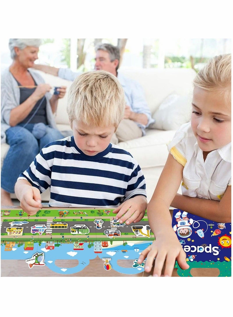 كابتن تيك Reusable Sticker Books for Toddlers 1-3, 4 Sets Sticker Activity Books for Kids 2-4, Travel Sticker Toys for Todders Educational Toys Learning Books Birthday Gifts - Image 4