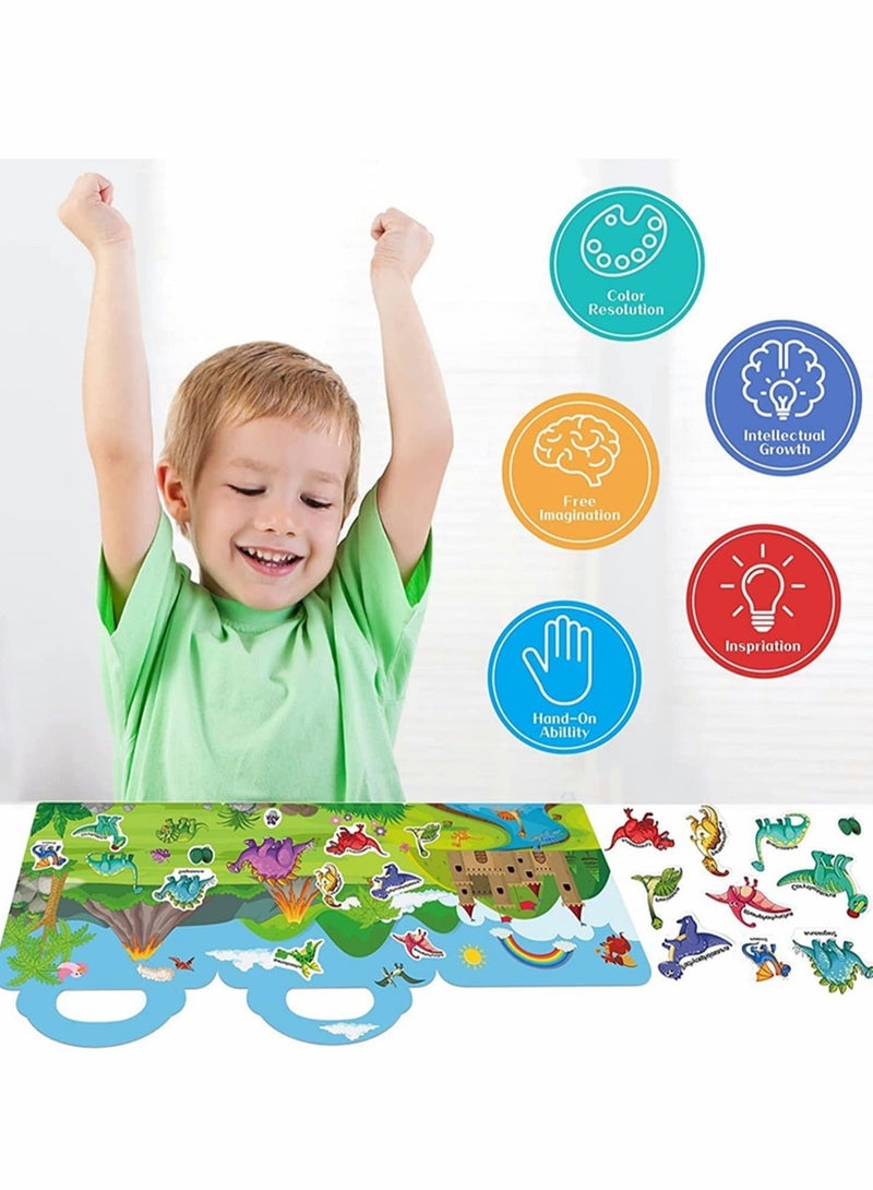 كابتن تيك Reusable Sticker Books for Toddlers 1-3, 4 Sets Sticker Activity Books for Kids 2-4, Travel Sticker Toys for Todders Educational Toys Learning Books Birthday Gifts - Image 5