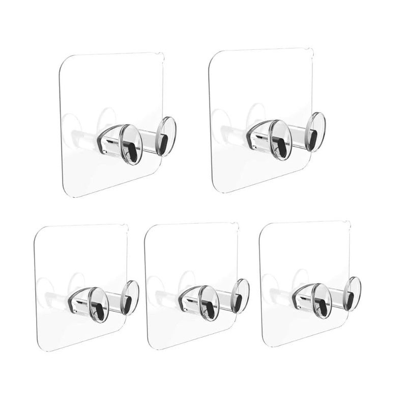 YTM YTM Plug Hook Plug Sticker Hook Multifunctional Power Plugs Socket Holder Wall Mounted Transparent Wall Storage Hanger for Keys Kitchen Items Pack of 5pcs - Image 1