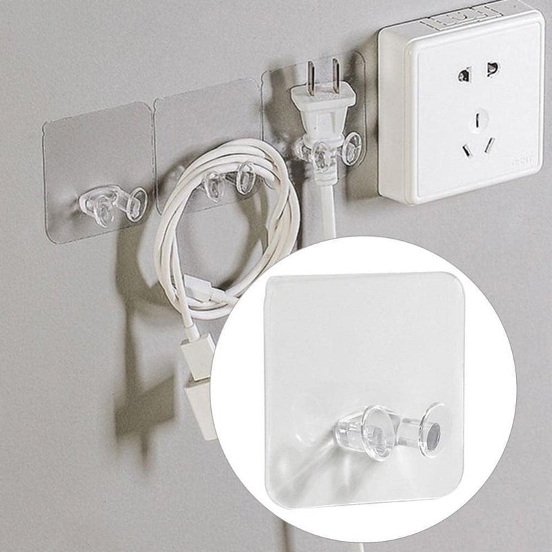 YTM YTM Plug Hook Plug Sticker Hook Multifunctional Power Plugs Socket Holder Wall Mounted Transparent Wall Storage Hanger for Keys Kitchen Items Pack of 5pcs - Image 5
