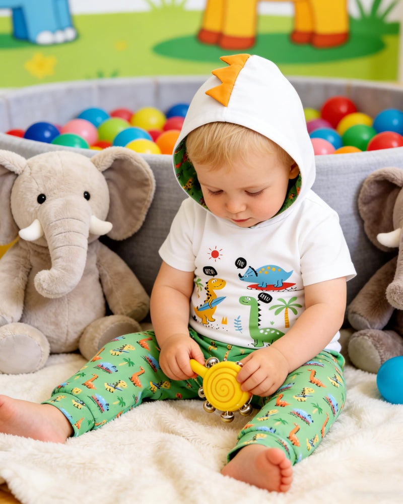 Latnnut Infant Baby Boy Clothes Summer Cotton Short Sleeve Romper and Pants Outfit Newborn Boys Clothing Set Green 6-12 Months - Image 5