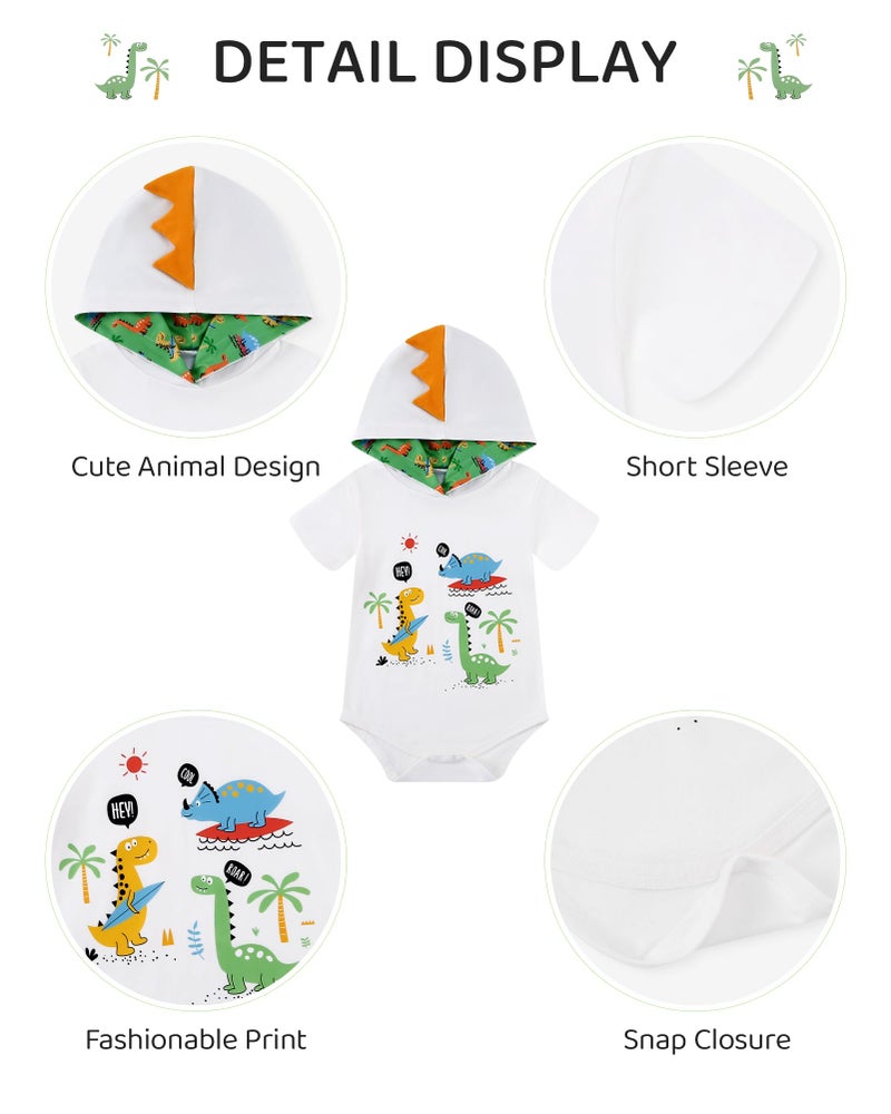 Latnnut Infant Baby Boy Clothes Summer Cotton Short Sleeve Romper and Pants Outfit Newborn Boys Clothing Set Green 6-12 Months - Image 3