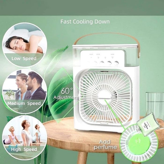 DARKFISH Portable Air Conditioner Fan Mini Evaporative Air Cooler Oscillation Humidifier Timing Function Desktop Misting Fast Cooling Fan With Led Light For Room Office Camping  - Image 4
