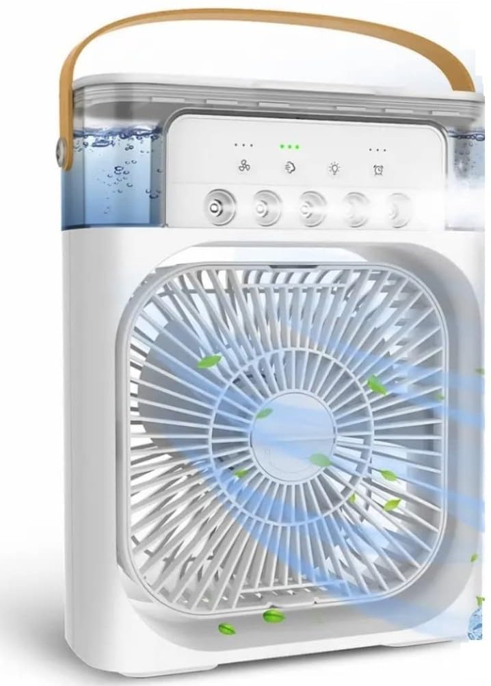 DARKFISH Portable Air Conditioner Fan Mini Evaporative Air Cooler Oscillation Humidifier Timing Function Desktop Misting Fast Cooling Fan With Led Light For Room Office Camping  - Image 1