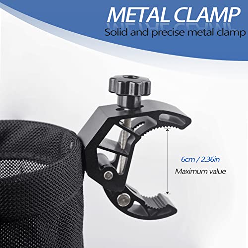 UNIGT Motorcycle Cup Holder, ATV Water Bottle Holder Compatible with Polaris Sportsman Can-Am Spyder Handle Bar Clamp Size 0.6"-1.75" for Wheelchair, Camping Beach Chair, Walker Drink Holder - Image 2