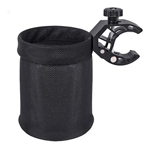 UNIGT Motorcycle Cup Holder, ATV Water Bottle Holder Compatible with Polaris Sportsman Can-Am Spyder Handle Bar Clamp Size 0.6"-1.75" for Wheelchair, Camping Beach Chair, Walker Drink Holder - Image 1