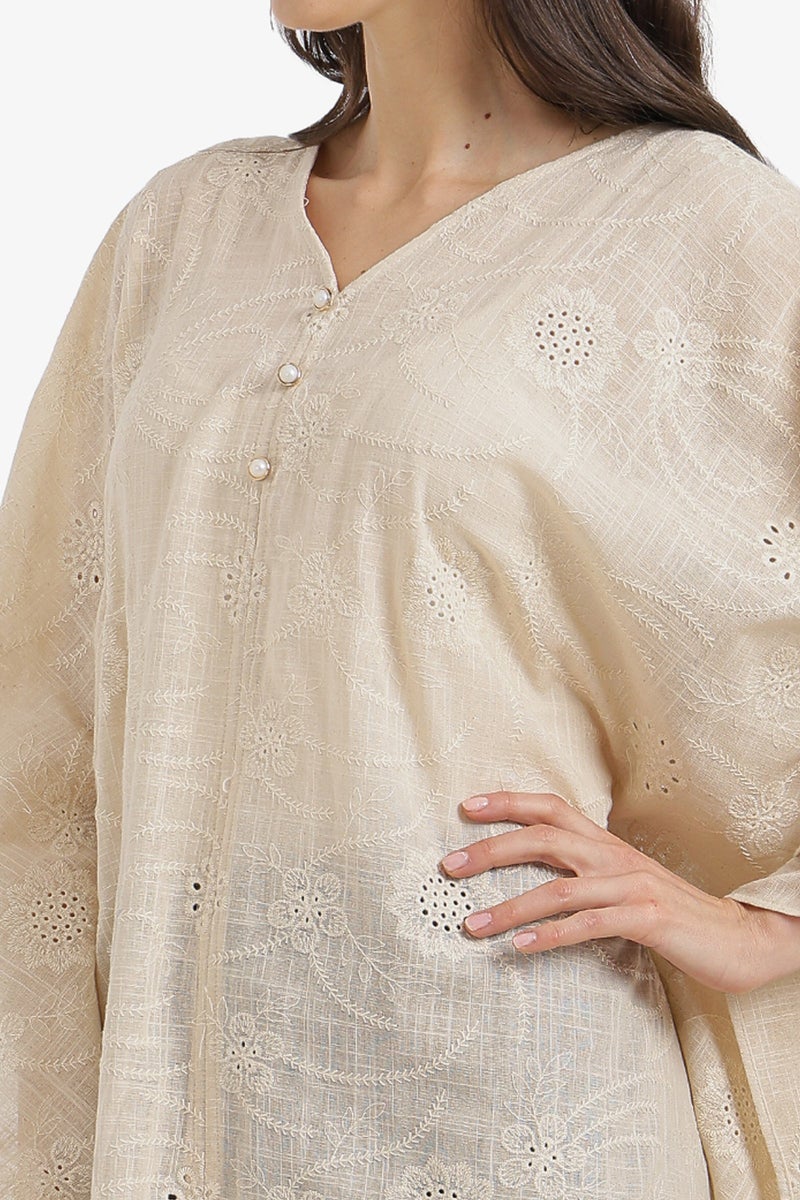 Carina Pearl-Button Embroidered Poncho - Image 4