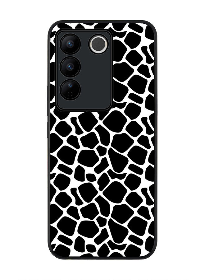 Stylizedd Rugged Black Edge case for Vivo V27 / Vivo V27 Pro / Vivo S16, Slim fit Soft Case Flexible Rubber Edges Anti Drop TPU Gel Thin Cover - Cow Skin Print - Image 1