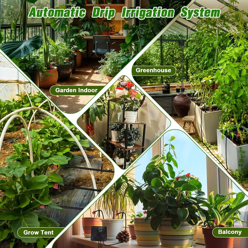 GROWBUDDY Automatic Watering System for Indoor Plants, DIY Drip Irrigation Kit with Timer for Potted Plants,Self Watering Device for Garden, Greenhouse & Vacation Plant Care (10 pots, Adjustable dripper) - Image 5