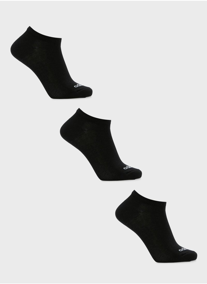 3 Pack Thin Linear Low-Cut Socks