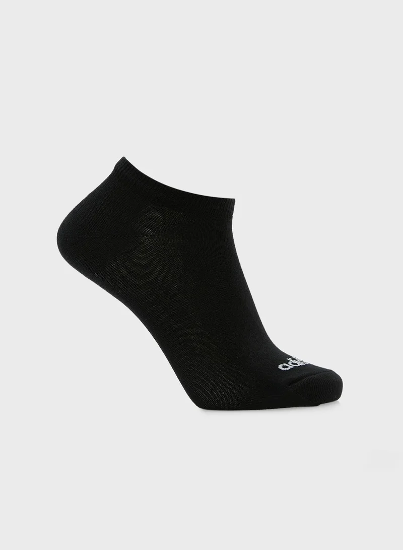 Adidas 3 Pack Thin Linear Low-Cut Socks