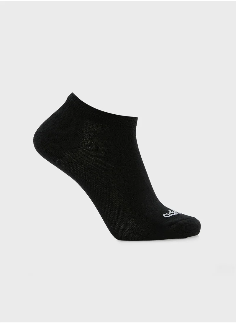 Adidas 3 Pack Thin Linear Low-Cut Socks