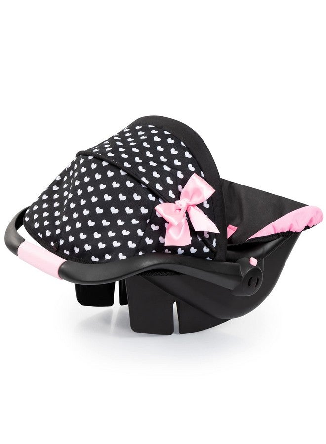 باير ديزاين دمى باير ديزاين: مقعد سيارة فاخر: قلوب باللونين الأسود والوردي - ملحق لعب تظاهري للدمى/الدمى المحشوة حتى 18 بوصة، مناسب للأعمار من 3 سنوات فما فوق، حجم كبير - Image 4