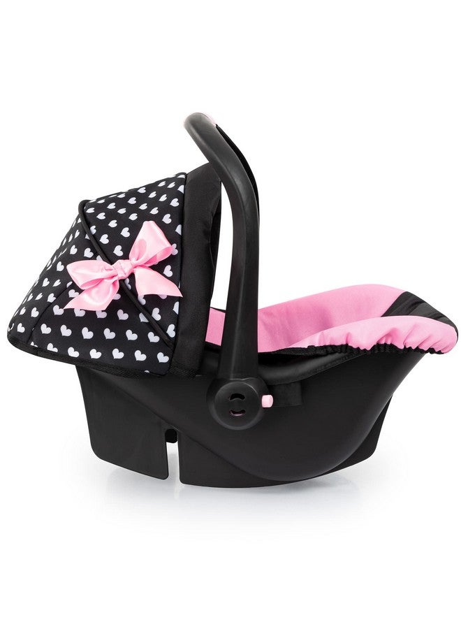 باير ديزاين دمى باير ديزاين: مقعد سيارة فاخر: قلوب باللونين الأسود والوردي - ملحق لعب تظاهري للدمى/الدمى المحشوة حتى 18 بوصة، مناسب للأعمار من 3 سنوات فما فوق، حجم كبير - Image 3