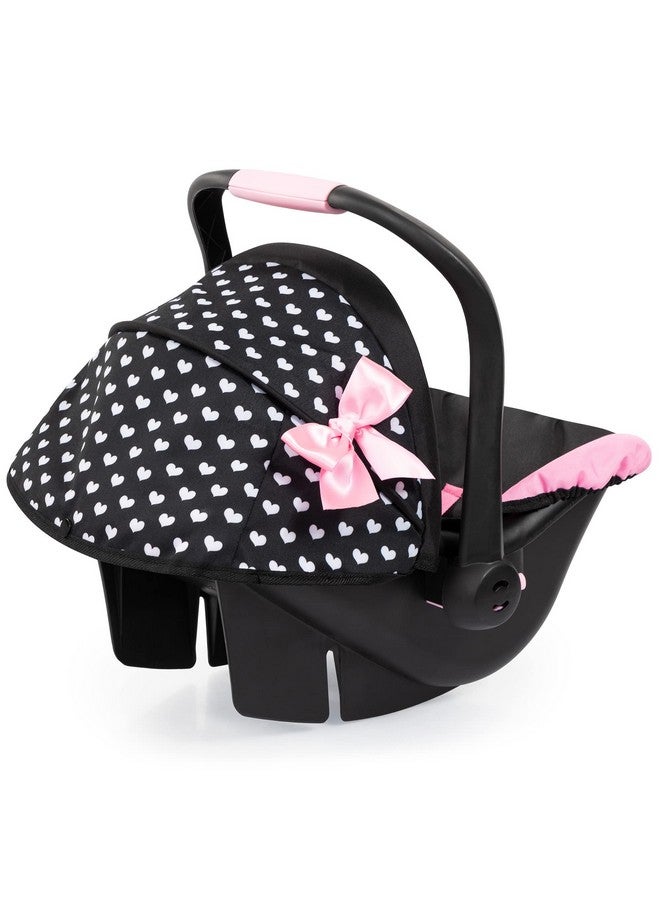 باير ديزاين دمى باير ديزاين: مقعد سيارة فاخر: قلوب باللونين الأسود والوردي - ملحق لعب تظاهري للدمى/الدمى المحشوة حتى 18 بوصة، مناسب للأعمار من 3 سنوات فما فوق، حجم كبير - Image 2