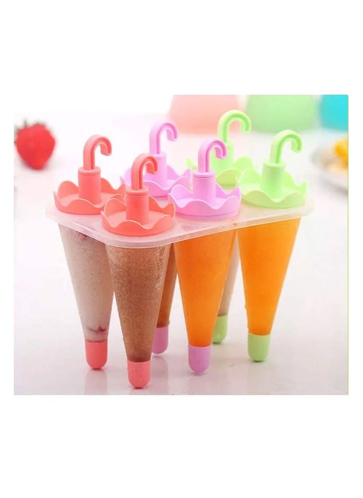 Bisbell 8 Pcs Umbrella Style Ice Candy Stick Popsicle Mold & Kulfi Frozen Stick Ice Cream Pop Yogurt Jelly Lolly Maker Tray Mould-Star Shape  - Image 1
