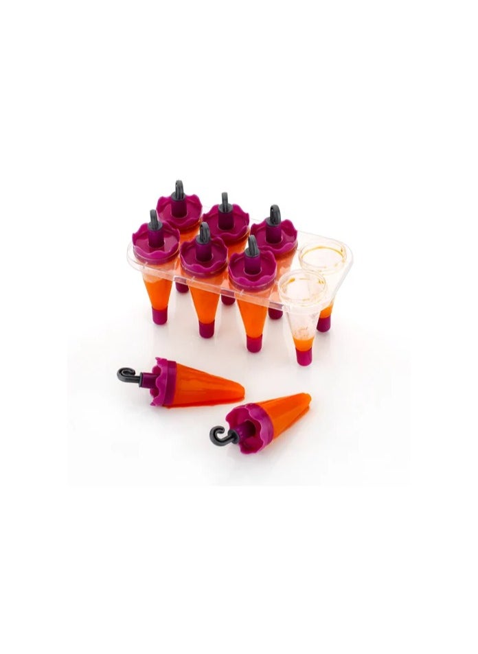 Bisbell 8 Pcs Umbrella Style Ice Candy Stick Popsicle Mold & Kulfi Frozen Stick Ice Cream Pop Yogurt Jelly Lolly Maker Tray Mould-Star Shape  - Image 2