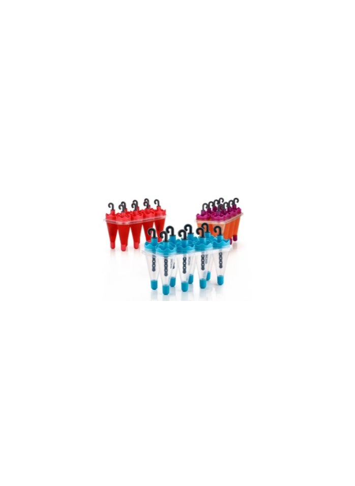 Bisbell 8 Pcs Umbrella Style Ice Candy Stick Popsicle Mold & Kulfi Frozen Stick Ice Cream Pop Yogurt Jelly Lolly Maker Tray Mould-Star Shape  - Image 5