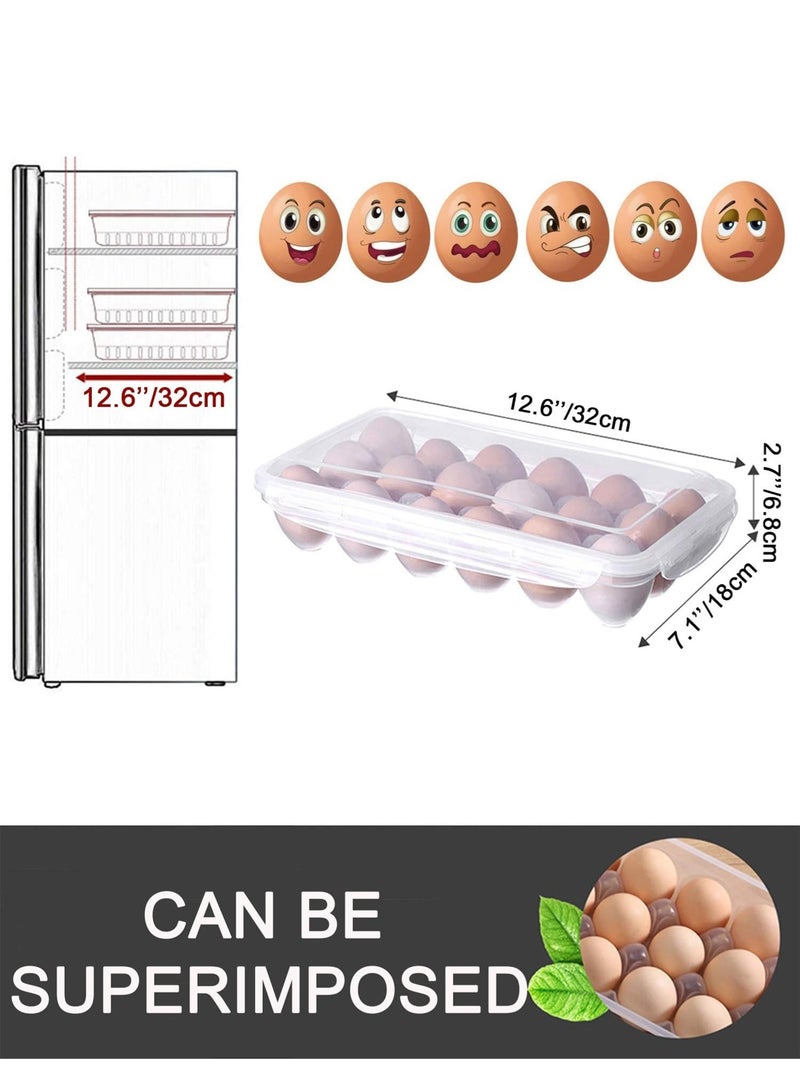 لوبيتيز 4 قطعة مغطاة رف البيض ، صندوق تخزين البيض ، رف البيض الثلاجة ، حاوية تخزين البيض السفر ، علبة البيض الثلاجة البلاستيكية ، صندوق البيض التخييم ، رف علبة البيض على شكل غير منتظم مع غطاء ، مناسبة لتخزين 72 بيض - Image 2