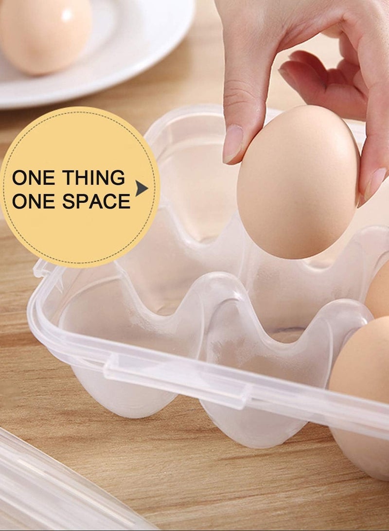 لوبيتيز 4 قطعة مغطاة رف البيض ، صندوق تخزين البيض ، رف البيض الثلاجة ، حاوية تخزين البيض السفر ، علبة البيض الثلاجة البلاستيكية ، صندوق البيض التخييم ، رف علبة البيض على شكل غير منتظم مع غطاء ، مناسبة لتخزين 72 بيض - Image 4