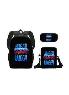 NIBEMINENT Cartoon printed three piece backpack for primary and secondary school students, anime backpack, shoulder bag, pencil case  - Image 1