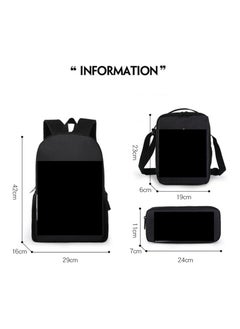 NIBEMINENT Cartoon printed three piece backpack for primary and secondary school students, anime backpack, shoulder bag, pencil case  - Image 2
