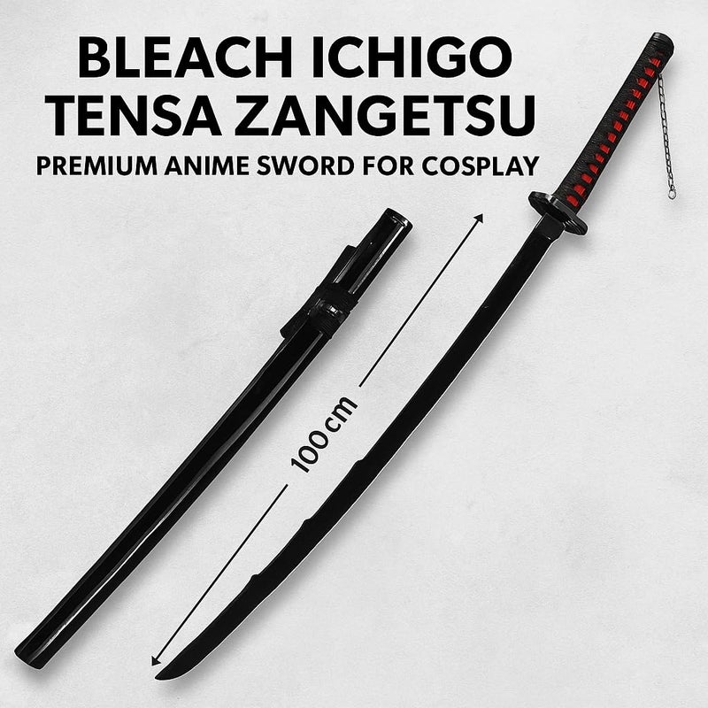 Offo Bleach Ichigo Tensa Zangetsu Life-Size 100cm Wooden Katana Sword | Anime Collectible Sword for Cosplay, Display, Martial Arts Training & Gift for Fans, Kids & Adults - Image 2