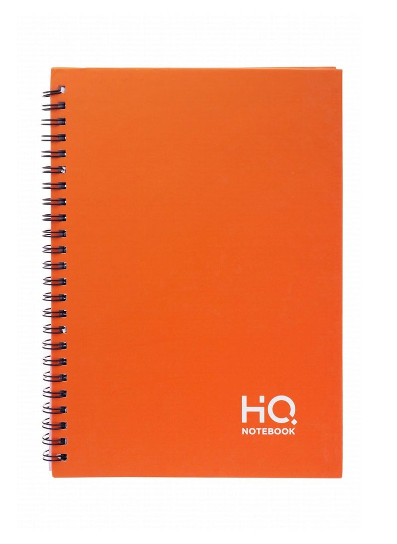 HQ - A5 Size Wire Bound Hard Cover Notebook With 160 Pages Orange - Image 1