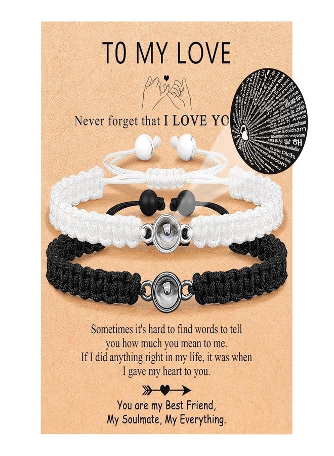 El Regalo 2Pcs I Love You 100 Languages Matching Couple Bracelets Set - Pinky Promise Valentines Day Gift For Unisex Adult (To My Love) - Image 1