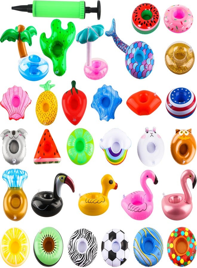 Sonarun 30 Pack Inflatable Drink Holders Pool Cup Coasters Drinking Cup Holder Float with Air Pump for Swimming Pool Beach Holiday Party Favors - Image 1