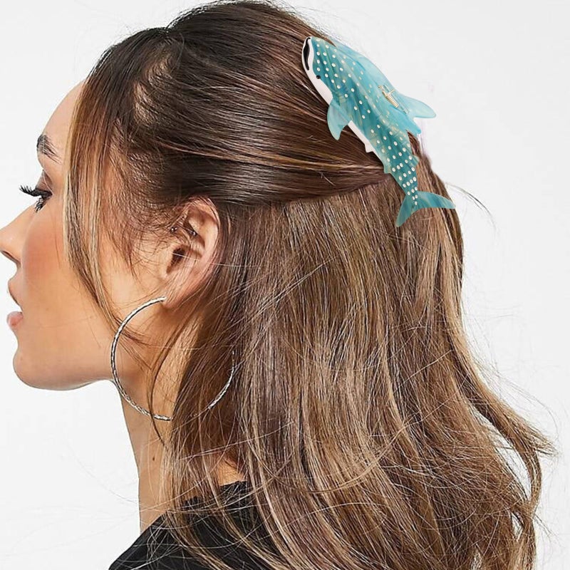 Hapdoo Whale Shark Hair Clips, Cute Ocean Sea Animal Hair Claw Clip for Women Girls, Acetate Nautical Marine Hair Accessories Gift - Image 3