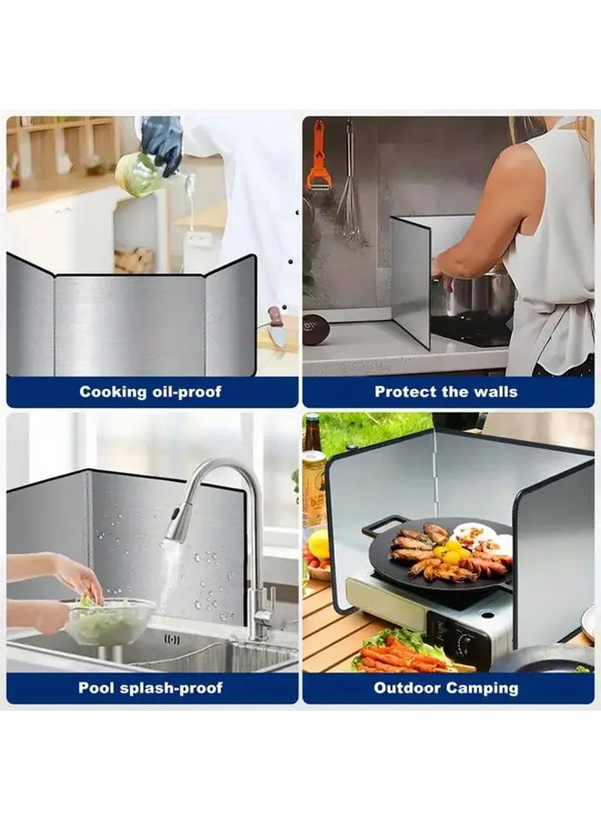 A Splash Guard Protective Panel SDG-1pc Three-Fold for Cleaner Kitchen - Image 2