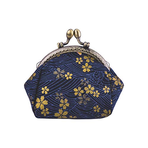 Oyachic Floral Coin Purse Vintage Wallet Canvas Clutch Make Up Bag Retro Handbag Buckle Kiss Lock Change Pouch for Women - Image 1